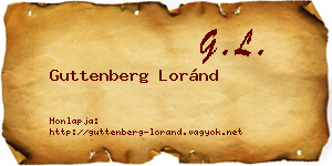 Guttenberg Loránd névjegykártya